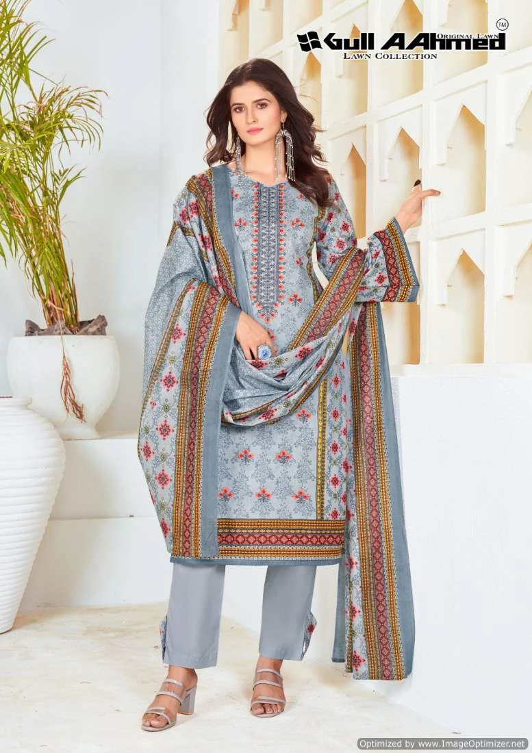 Gull A Ahmed Bin Saeed Vol 5 Lawn Cotton Wholesale Pakistani Salwar Suit Catalog — Wholesale Salwar Suits, MPA wholesale from Surat - Gallery Image 3